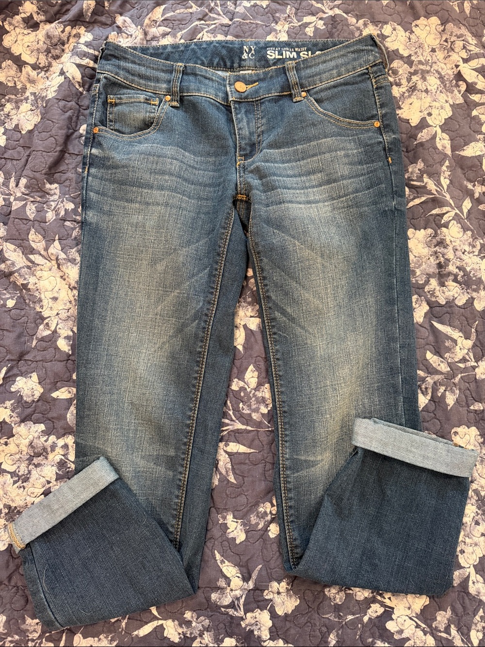 New York & Company Slim Slouch Blue Jeans